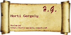 Horti Gergely névjegykártya